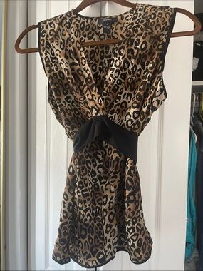 Alfani Leopard-Print 100% Silk Top